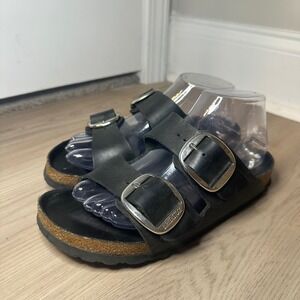 Birkenstock Arizona Big Buckle Black Oiled Leather Sandals Womens 38 L7 M5